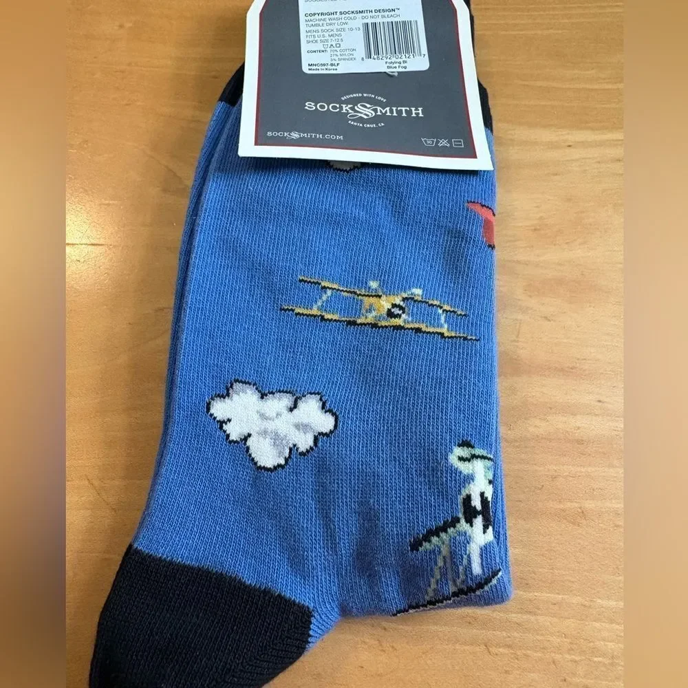 NWT SockSmith Airplane Graphic Crew Socks